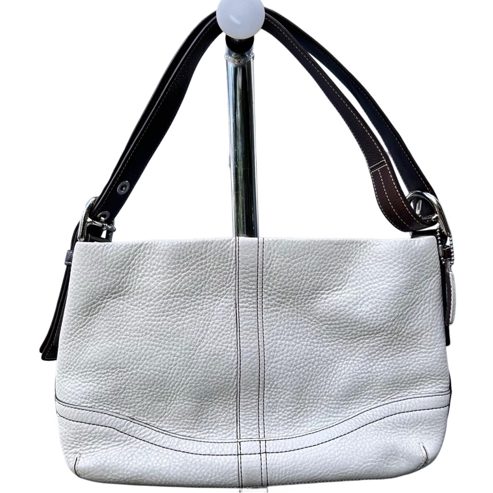 Coach Off White Pebbled Leather Shoulder Bag F10942